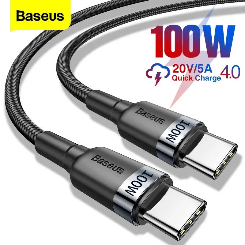Baseus   ڵ USB-C, USB C Ÿ ̺, USBC PD,  15  ƽ ƺ Ｚ ڿ, 2m, 100W